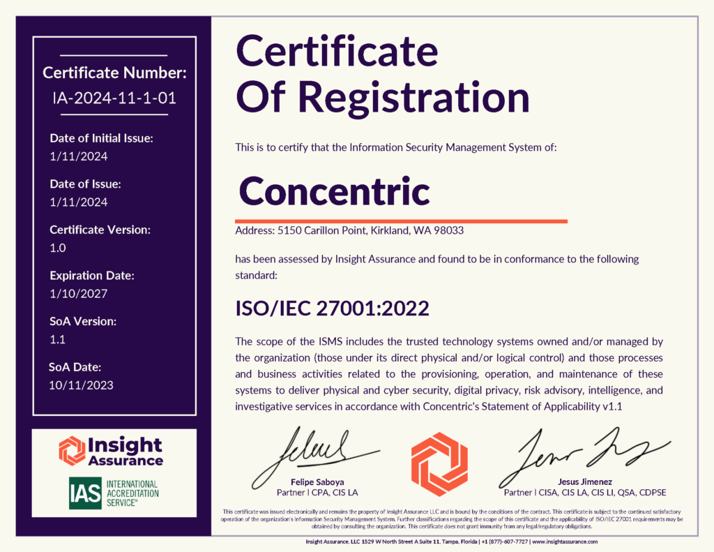 ISMS Certificate Concentric_FirstPage